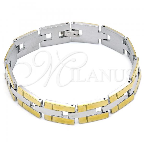 Stainless Steel Solid Bracelet, Polished, Two Tone, 03.114.0348.08