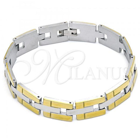 Stainless Steel Solid Bracelet, Polished, Two Tone, 03.114.0348.08