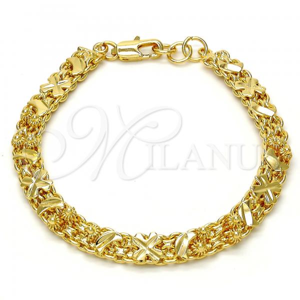 Gold Tone Fancy Bracelet, Moon Design, Polished, Golden Finish, 03.168.0010.07.GT