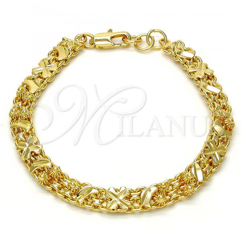 Gold Tone Fancy Bracelet, Moon Design, Polished, Golden Finish, 03.168.0010.07.GT