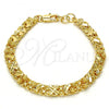 Gold Tone Fancy Bracelet, Moon Design, Polished, Golden Finish, 03.168.0010.07.GT