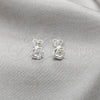 Sterling Silver Stud Earring, Flower Design, Polished, Silver Finish, 02.409.0027