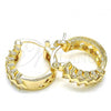 Oro Laminado Small Hoop, Gold Filled Style with White Cubic Zirconia, Polished, Golden Finish, 02.210.0296.15