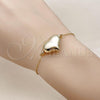 Oro Laminado Fancy Bracelet, Gold Filled Style Heart and Hollow Design, Polished, Golden Finish, 03.63.2289.08