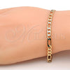 Oro Laminado Basic Bracelet, Gold Filled Style Figaro Design, Polished, Golden Finish, 5.222.015.08