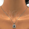 Sterling Silver Earring and Pendant Adult Set, with  Cubic Zirconia and White Micro Pave, Polished, Rhodium Finish, 10.186.0030