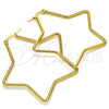Stainless Steel Large Hoop, Star Design, Polished, Golden Finish, 02.356.0005.55