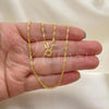Oro Laminado Basic Necklace, Gold Filled Style Singapore Design, Polished, Golden Finish, 04.58.0006.18