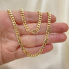 Oro Laminado Basic Necklace, Gold Filled Style Miami Cuban Design, Polished, Golden Finish, 04.213.0169.20