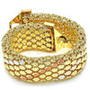 Oro Laminado Fancy Bracelet, Gold Filled Style Flower Design, Polished, Tricolor, 03.331.0015.08