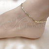 Oro Laminado Basic Anklet, Gold Filled Style Mariner Design, Diamond Cutting Finish, Golden Finish, 03.213.0301.09