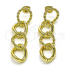 Oro Laminado Long Earring, Gold Filled Style Polished, Golden Finish, 02.213.0652