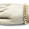 Oro Laminado Basic Bracelet, Gold Filled Style Miami Cuban Design, Polished, Golden Finish, 04.63.1414.08