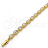 Oro Laminado Tennis Bracelet, Gold Filled Style with White Cubic Zirconia, Polished, Golden Finish, 03.213.0039.08