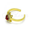 Oro Laminado Multi Stone Ring, Gold Filled Style Turtle Design, with Garnet Cubic Zirconia and White Micro Pave, Polished, Golden Finish, 01.341.0077.2