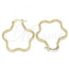 Oro Laminado Medium Hoop, Gold Filled Style Flower Design, Polished, Golden Finish, 02.170.0320.30