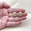 Oro Laminado Stud Earring, Gold Filled Style with White Micro Pave, Polished, Golden Finish, 02.283.0247