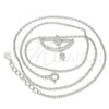 Sterling Silver Pendant Necklace, with White Cubic Zirconia, Polished, Rhodium Finish, 04.336.0059.16