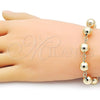 Oro Laminado Fancy Bracelet, Gold Filled Style Ball and Hollow Design, Polished, Golden Finish, 03.331.0253.08
