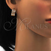 Oro Laminado Huggie Hoop, Gold Filled Style with White Cubic Zirconia, Polished, Golden Finish, 02.237.0027.15
