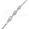 Sterling Silver Fancy Bracelet, with White Cubic Zirconia, Polished, Rhodium Finish, 03.286.0014.07