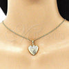 Oro Laminado Locket Pendant, Gold Filled Style Heart Design, Polished, Golden Finish, 05.117.0021