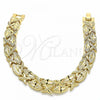 Oro Laminado Solid Bracelet, Gold Filled Style Matte Finish, Golden Finish, 03.233.0008.07
