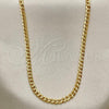 Oro Laminado Basic Necklace, Gold Filled Style Curb Design, Polished, Golden Finish, 04.213.0147.20