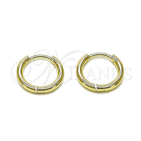 Oro Laminado Huggie Hoop, Gold Filled Style Polished, Golden Finish, 02.213.0785.14