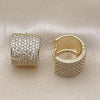 Oro Laminado Huggie Hoop, Gold Filled Style with White Cubic Zirconia, Polished, Golden Finish, 02.283.0144.16