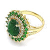 Oro Laminado Multi Stone Ring, Gold Filled Style with Green and White Cubic Zirconia, Polished, Golden Finish, 01.346.0021.3.09