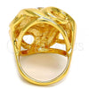 Oro Laminado Multi Stone Ring, Gold Filled Style with White Crystal, Polished, Golden Finish, 01.241.0006.10 (Size 10)