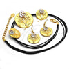 Oro Laminado Necklace and Earring, Gold Filled Style Spiral and Leaf Design, Polished, Two Tone, 06.59.0108.1