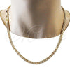 Oro Laminado Basic Necklace, Gold Filled Style Miami Cuban Design, Polished, Golden Finish, 04.63.1398.22