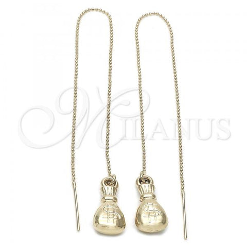 Oro Laminado Threader Earring, Gold Filled Style Golden Finish, 02.64.0608