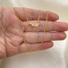 Oro Laminado Basic Necklace, Gold Filled Style Figaro Design, Polished, Golden Finish, 04.32.0015.20
