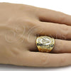 Oro Laminado Mens Ring, Gold Filled Style Polished, Golden Finish, 01.185.0009.12 (Size 12)