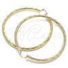 Oro Laminado Extra Large Hoop, Gold Filled Style Hollow Design, Diamond Cutting Finish, Golden Finish, 02.170.0309.90