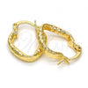 Oro Laminado Small Hoop, Gold Filled Style Diamond Cutting Finish, Golden Finish, 02.170.0157.15