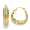 Oro Laminado Medium Hoop, Gold Filled Style Greek Key Design, Polished, Golden Finish, 02.106.0003.30