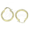 Oro Laminado Small Hoop, Gold Filled Style Diamond Cutting Finish, Golden Finish, 02.213.0244.1.25