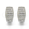 Rhodium Plated Huggie Hoop, with White Cubic Zirconia, Polished, Rhodium Finish, 02.210.0099.1.15
