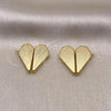 Oro Laminado Stud Earring, Gold Filled Style Heart Design, Polished, Golden Finish, 02.195.0234