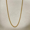 Oro Laminado Basic Necklace, Gold Filled Style Curb Design, Polished, Golden Finish, 04.58.0003.18