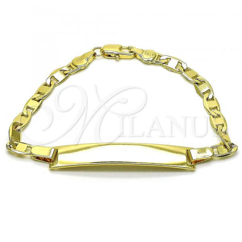 Oro Laminado ID Bracelet, Gold Filled Style Polished, Golden Finish, 03.380.0135.08