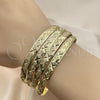 Gold Plated Dozen Bangle, Diamond Cutting Finish, Golden Finish, 03.08.0142.06