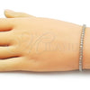 Oro Laminado Tennis Bracelet, Gold Filled Style with White Cubic Zirconia, Polished, Golden Finish, 03.213.0347.07
