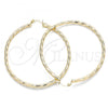 Oro Laminado Large Hoop, Gold Filled Style Diamond Cutting Finish, Golden Finish, 02.213.0240.60