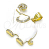 Oro Laminado Fancy Pendant, Gold Filled Style Elephant Design, with White Micro Pave, White Enamel Finish, Golden Finish, 05.362.0003