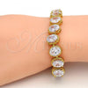 Oro Laminado Tennis Bracelet, Gold Filled Style with White Cubic Zirconia, Polished, Golden Finish, 03.210.0010.07